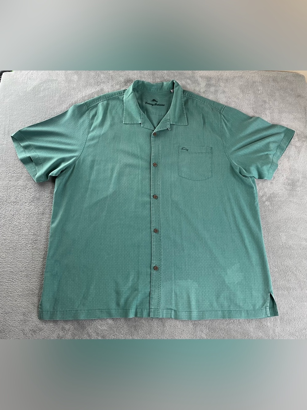 Tommy Bahama Island Zone XXXL Sea Green Silk Cool Max Poly Men’s 3XL Fade Spot
